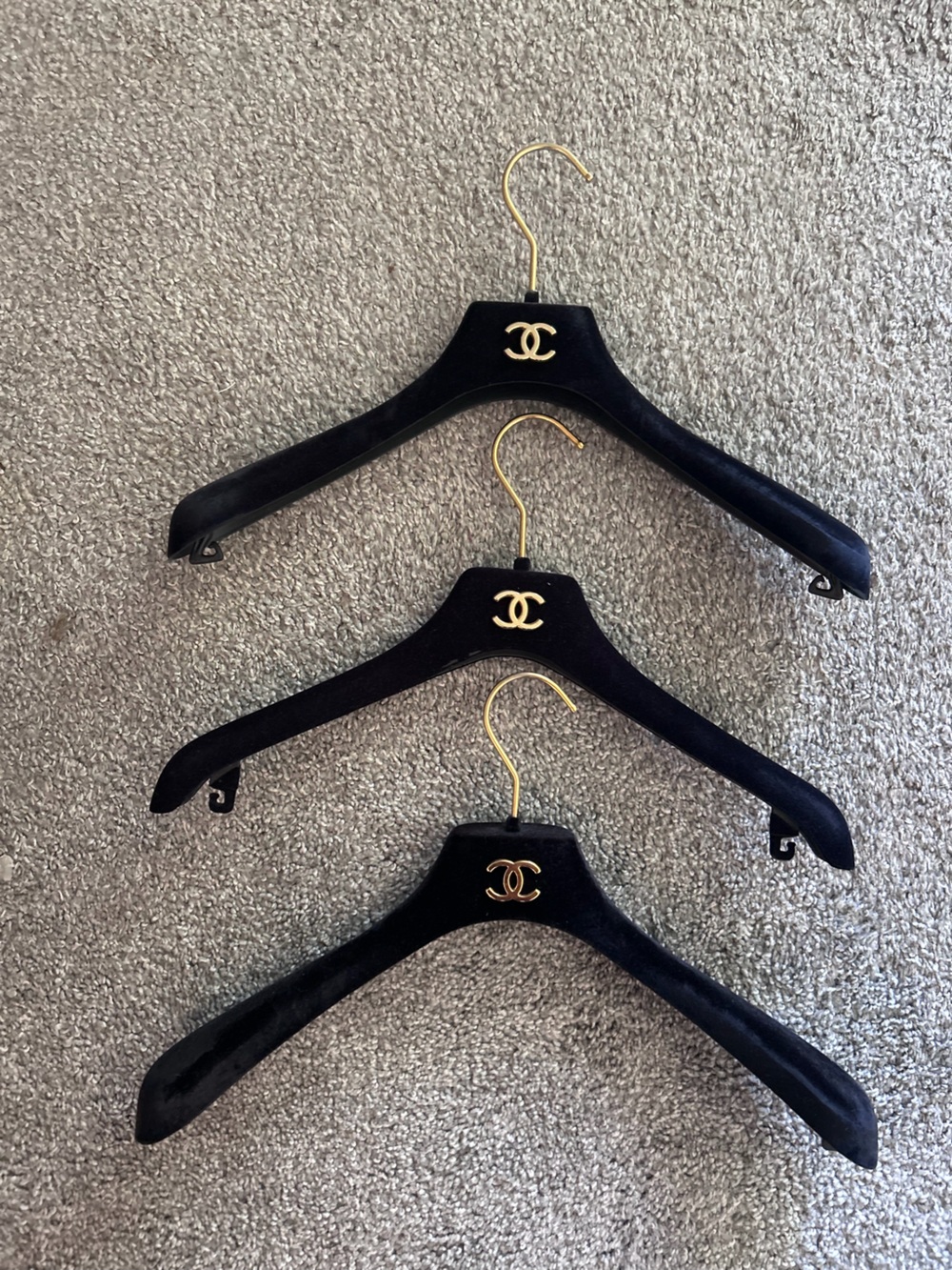 Set of 3 Chanel velvet hangers